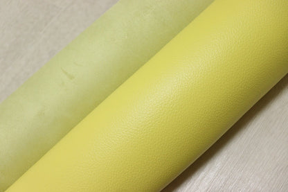 ds28円！[イエロー]新入荷 国産 牛革 姫路レザー クロム革 シボ型押し 顔料仕上げ 220ds