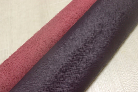 ds28円！[ボルドー]新入荷 国産 牛革 姫路レザー クロム革 絹目型押し 顔料仕上げ 220ds