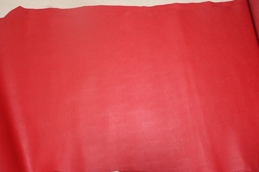 ds28円！[レッド]新入荷 国産 牛革 姫路レザー クロム革 シボ型押し 顔料仕上げ 220ds