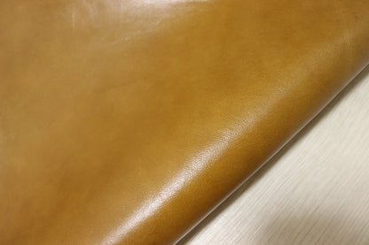ds28円！[イエローキャメル]新入荷 イタリアンレザー 牛革 クロム革 スムース加工 225ds