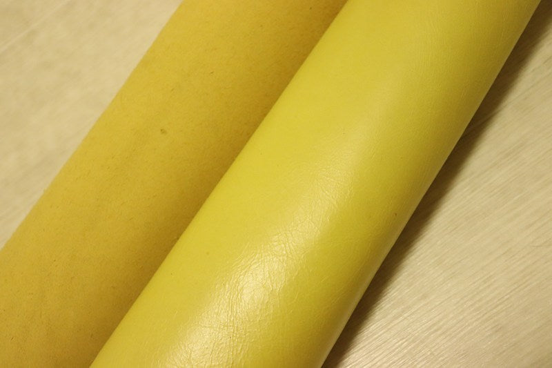 ds28円！[イエロー]新入荷 イタリアンレザー 牛革 クロム革 スムース加工加工 226ds