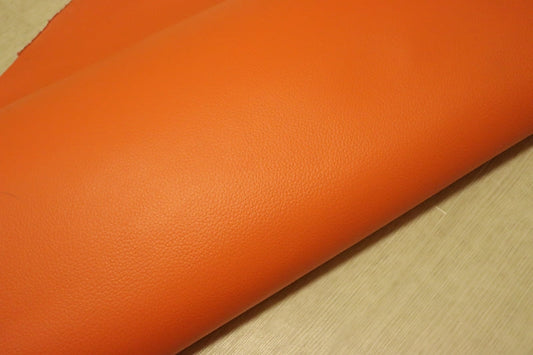 ds28円！[オレンジ]新入荷 国産 牛革 姫路レザー クロム革 シボ型押し 顔料仕上げ 230ds