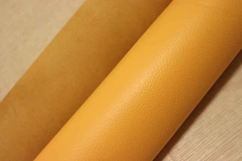 ds28円！[イエローオレンジ]新入荷 国産 牛革 姫路レザー クロム革 シボ型押し 顔料仕上げ 230ds