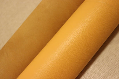 ds28円！[イエローオレンジ]新入荷 国産 牛革 姫路レザー クロム革 シボ型押し 顔料仕上げ 230ds