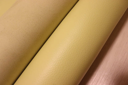 ds28円！[レモンイエロー]新入荷 国産 牛革 姫路レザー クロム革 シボ型押し 顔料仕上げ 230ds