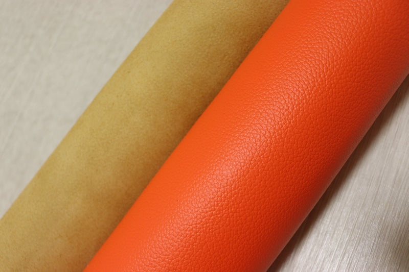 ds28円！[オレンジ]新入荷 国産 牛革 姫路レザー クロム革 シボ型押し 顔料仕上げ 230ds