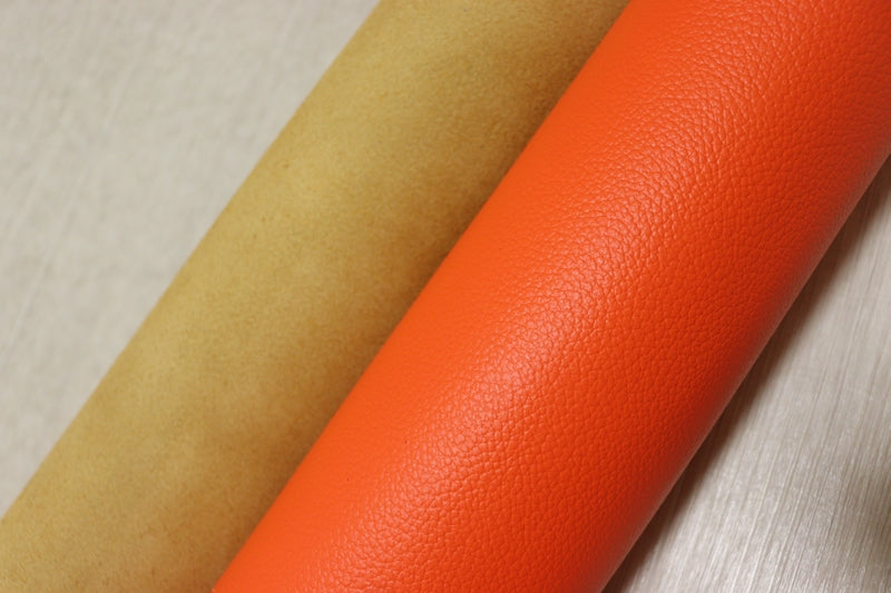 ds28円！[オレンジ]新入荷 国産 牛革 姫路レザー クロム革 シボ型押し 顔料仕上げ 230ds