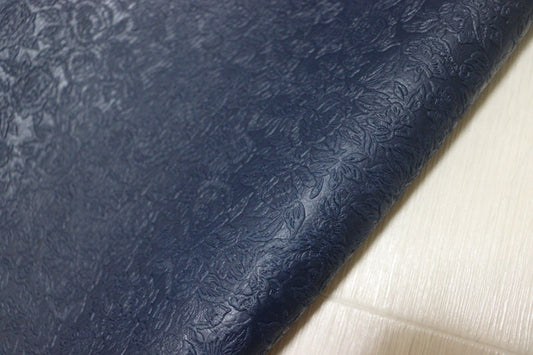 ds28円！[ネイビー]新入荷 国産 牛革 姫路レザー クロム革 ローゼ型押し 230ds