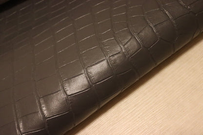 ds28円！[アッシュグレー]新入荷 国産 牛革 姫路レザー クロム革 クロコ型押し 顔料仕上げ 232ds
