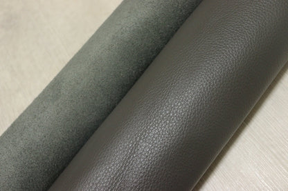 ds28円！[アッシュグレー]新入荷 イタリアンレザー 牛革 クロム革 シュリンク加工 235ds