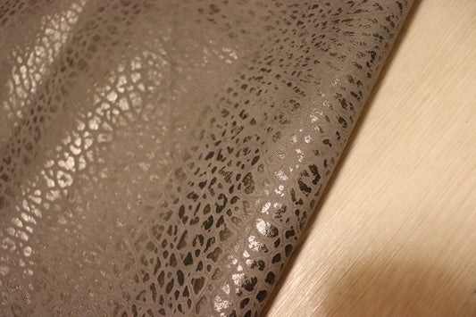 ds28円！[アッシュグレー]新入荷 イタリアンレザー 牛革 クロム革 エンボス加工 238ds