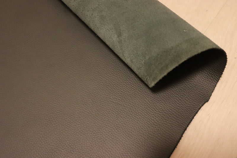ds28円！[ダークグレー]新入荷 国産 牛革 姫路レザー クロム革 シボ型押し モチモチ 240ds