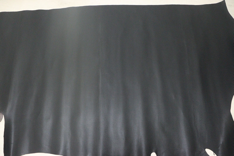 ds28円！[ブラック]新入荷 国産 牛革 姫路レザー クロム革 ブロック型押し 顔料仕上げ 240ds