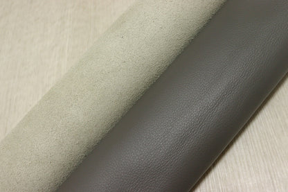 ds28円！[ダークグレー]新入荷 イタリアンレザー 牛革 クロム革 シュリンク加工 顔料仕上げ 240ds