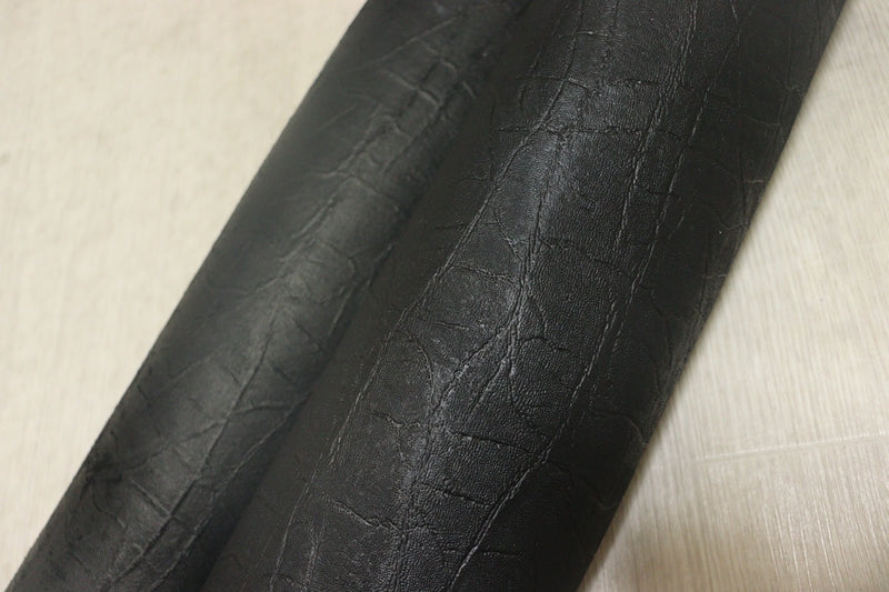 ds28円！[ブラック]新入荷 国産 牛革 姫路レザー クロム革 アフリカゾウ型押し 246ds