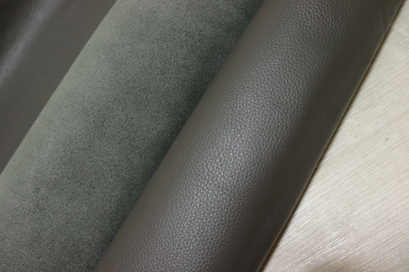 ds28円！[ダークグレー]新入荷 イタリアンレザー 牛革 クロム革 シュリンク加工 250ds