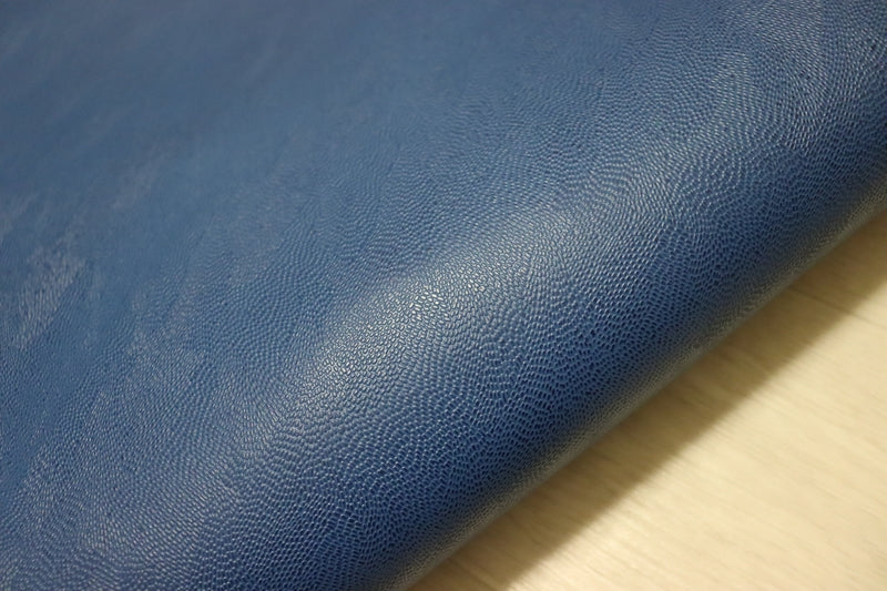 ds28円！[オリエンタルブルー]新入荷 国産 牛革 姫路レザー クロム革 エンボス加工 顔料仕上げ 253ds