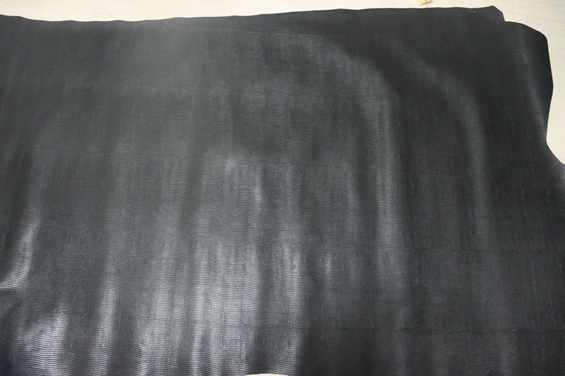 ds28円！[ブラック]新入荷 国産 牛革 姫路レザー クロム革 顔料仕上げ リザード型押し 263ds