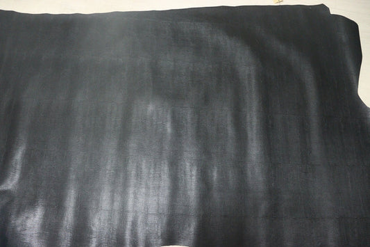 ds28円！[ブラック]新入荷 国産 牛革 姫路レザー クロム革 顔料仕上げ リザード型押し 263ds