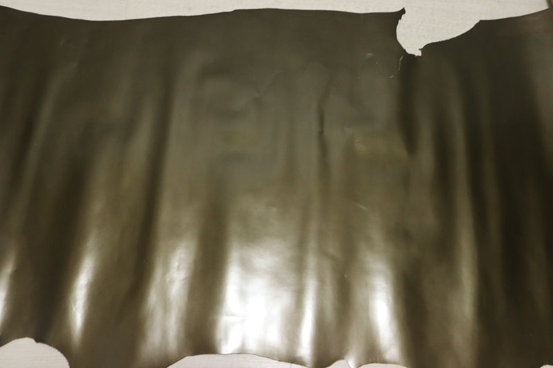 ds28円！[カーキ]クラフトの定番 国産 牛革 姫路レザー クロム革 ガラス加工 267ds