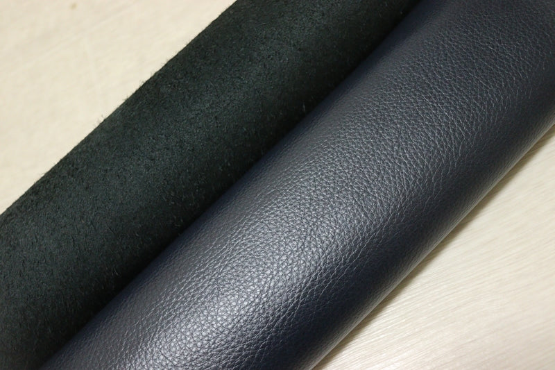ds28円！[ネイビー]新入荷 イタリアンレザー 牛革 クロム革 シュリンク加工 310ds