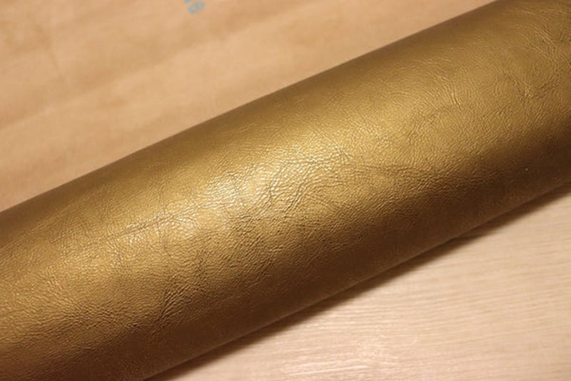 ds28円！[ゴールド系]新入荷 イタリアンレザー ヤギ革 クロム革 箔貼り加工 36ds