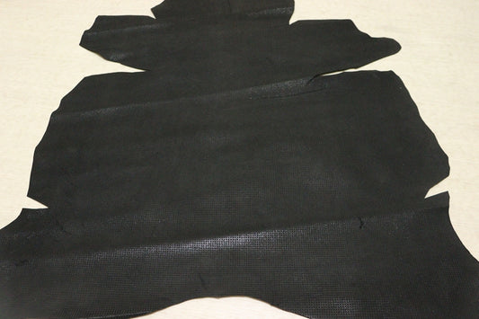ds28円！[ブラック]新入荷 国産 ヤギ革 クロム革 パンチ型押し 45ds
