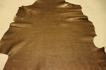 ds28円！[ブロンズ]新入荷 イタリアンレザー ヤギ革 クロム革 シュリンク加工 60ds