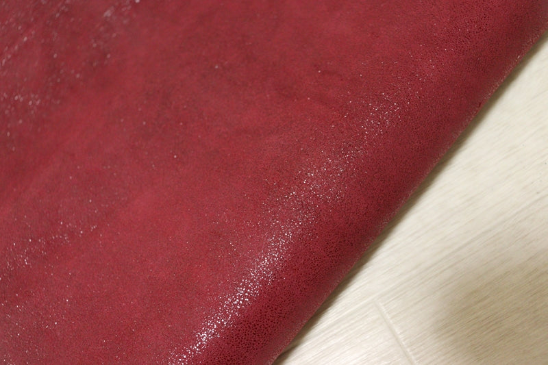 ds28円！[レッド]新入荷 イタリアンレザー ヤギ革 クロム革 ラメ入りシルキー Wフェイス 62ds