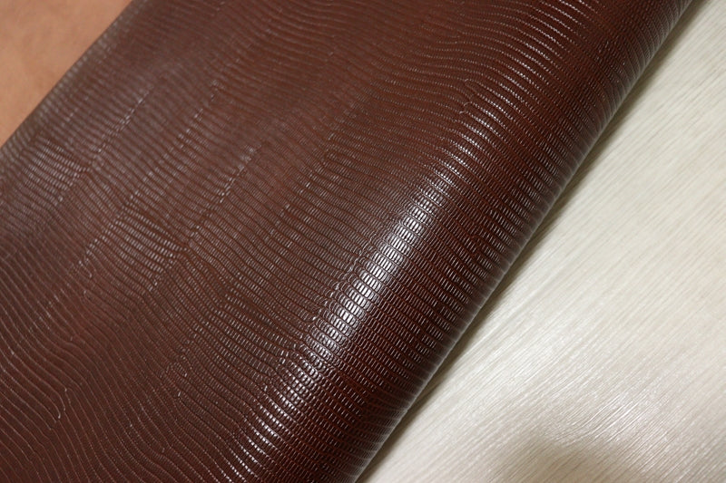 ds28円！[レッドブラウン]新入荷 イタリアンレザー 牛革 クロム革 リザード型押し 顔料仕上げ 65ds