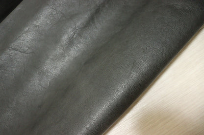 ds28円！[ダークグレー]新入荷 イタリアンレザー ヤギ革 クロム革 Wフェイス 77ds