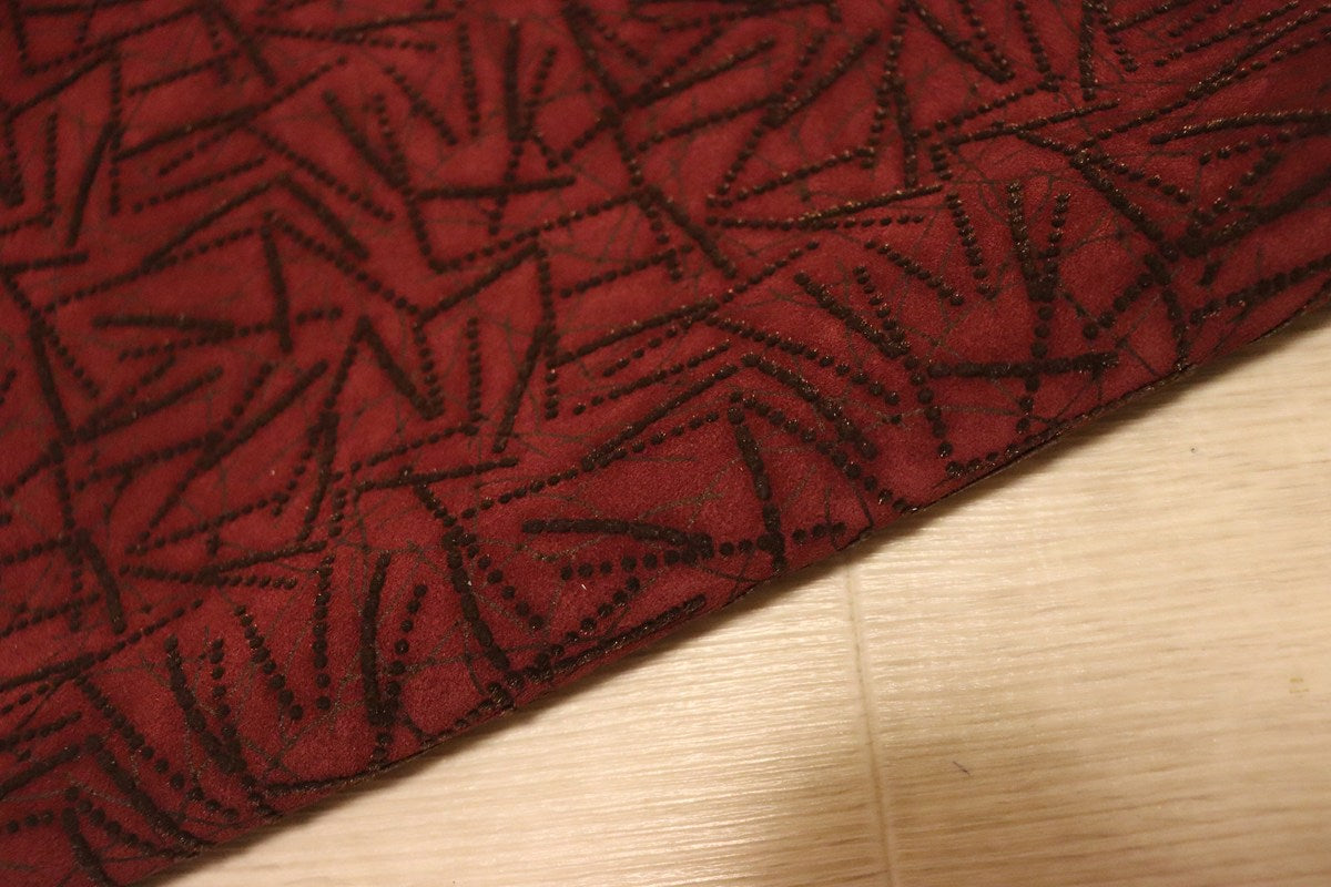 ds28円！[ワインレッド]新入荷 イタリアンレザー 牛革 クロム革 プリント加工 79ds