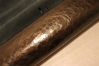 ds28円！[ブロンズ]新入荷 イタリアンレザー 牛革 クロム革 クラッキング加工 箔貼り加工 93ds