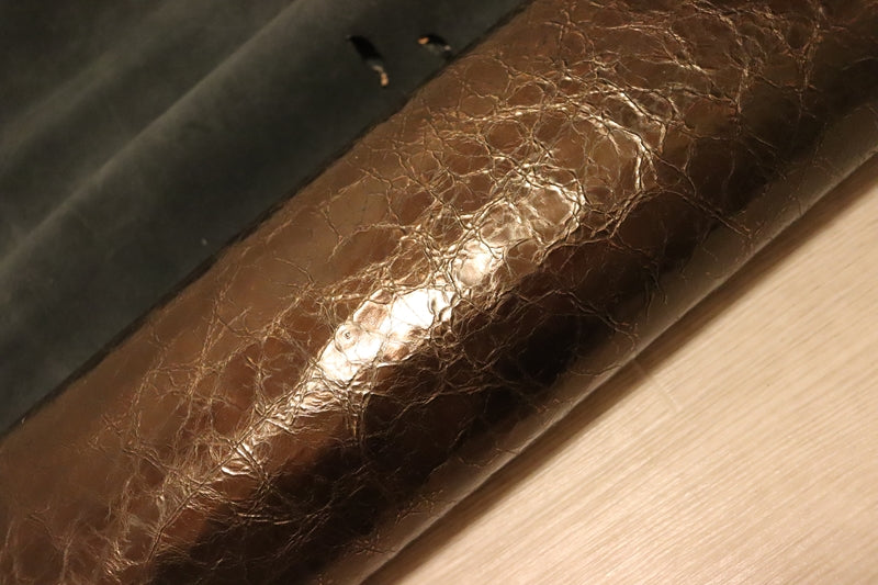 ds28円！[ブロンズ]新入荷 イタリアンレザー 牛革 クロム革 クラッキング加工 箔貼り加工 98ds