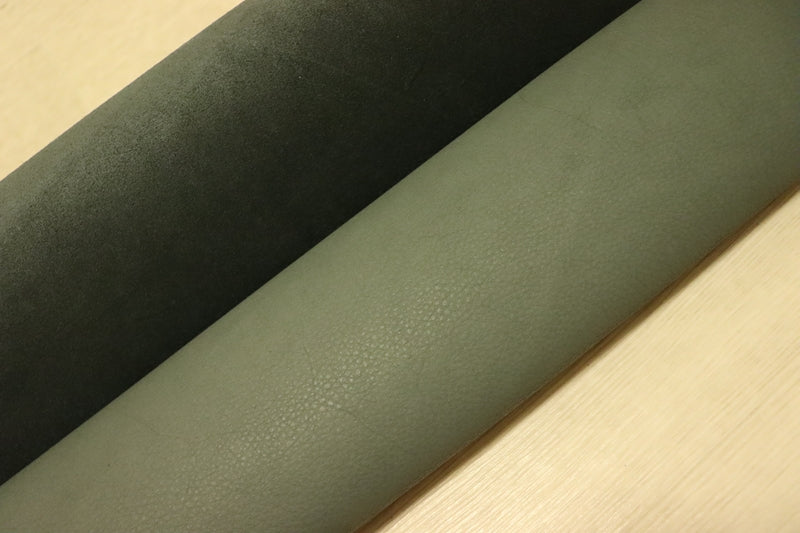 ds30円！[ブルーグレー]新入荷 イタリアンレザー 牛革 クロム革 シュリンク加工 ディア調 285ds