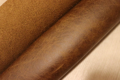 ds30円！[ブラウン]新入荷 イタリアンレザー 牛革 クロム革 プルアップ加工 289ds