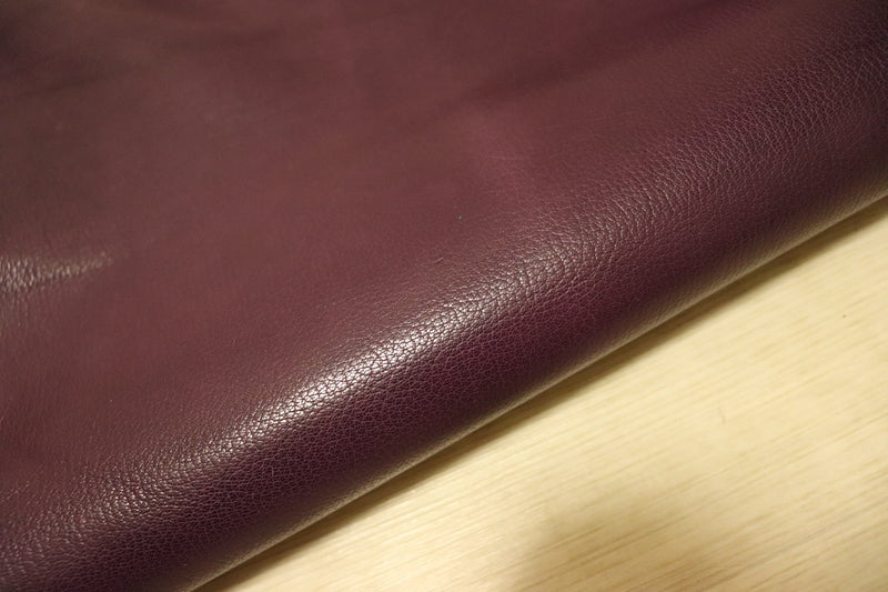 ds30円！[パープル]新入荷 イタリアンレザー ヤギ革 クロム革 シュリンク加工 34ds