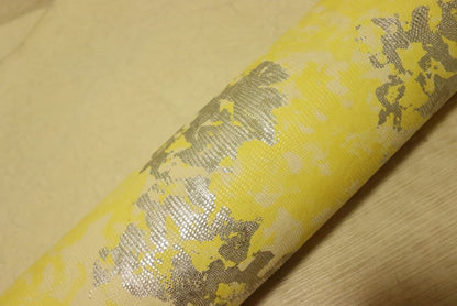 ds30円！[イエロー]新入荷 イタリアンレザー ヤギ革 クロム革 リザード型押し 42ds