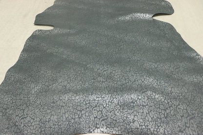 ds30円！[ダークシルバー]新入荷 インポートレザー ヤギ革 クロム革 レオパードプリント 51ds