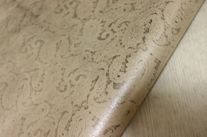 ds30円！[ゴールド]新入荷 国産 ヤギ革 クロム革 ペイズリープリント 52ds