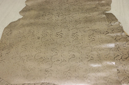 ds30円！[ゴールド]新入荷 国産 ヤギ革 クロム革 ペイズリープリント 52ds