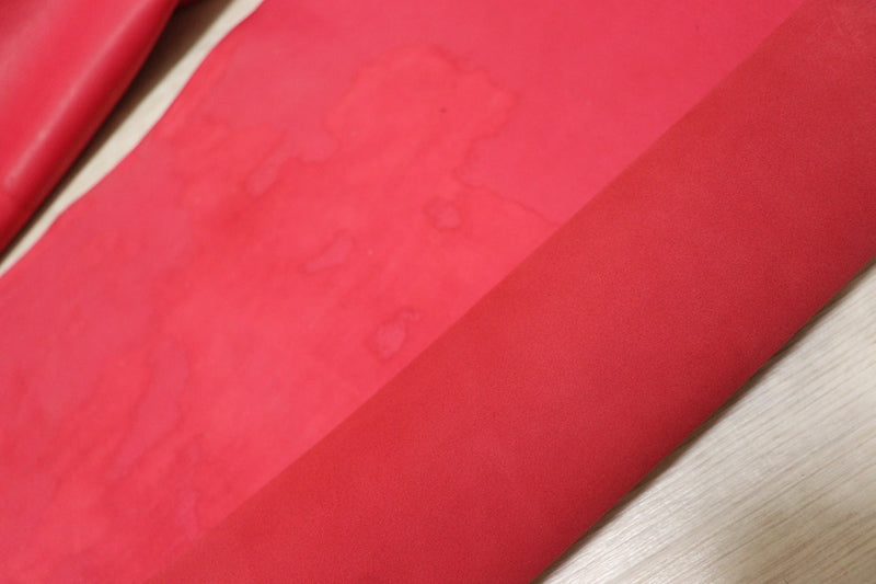 ds30円！[レッド]新入荷 国産 ヤギ革 クロム革 シルキースウェード 56ds