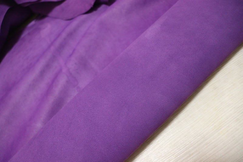 ds30円！[パープル系]新入荷 国産 ヤギ革 クロム革 シルキースウェード 57ds