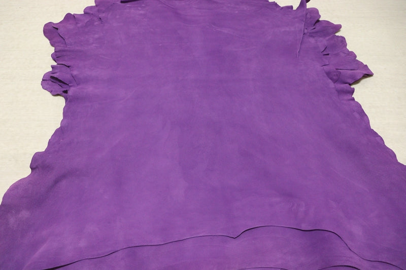 ds30円！[パープル系]新入荷 国産 ヤギ革 クロム革 シルキースウェード 57ds