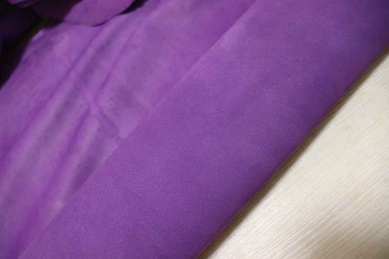 ds30円！[パープル系]新入荷 国産 ヤギ革 クロム革 シルキースウェード 57ds