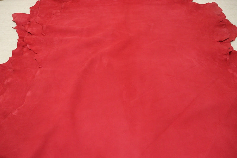 ds30円！[レッド]新入荷 国産 ヤギ革 クロム革 シルキースウェード 59ds