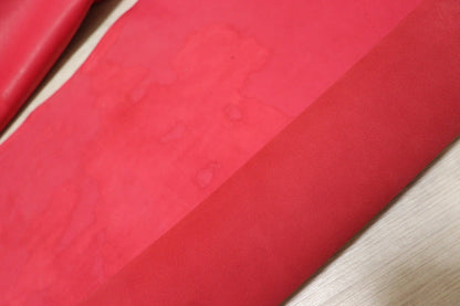 ds30円！[レッド]新入荷 国産 ヤギ革 クロム革 シルキースウェード 60ds