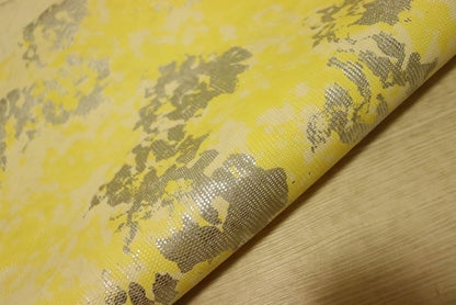 ds30円！[イエロー]新入荷 イタリアンレザー ヤギ革 クロム革 リザード型押し 61ds