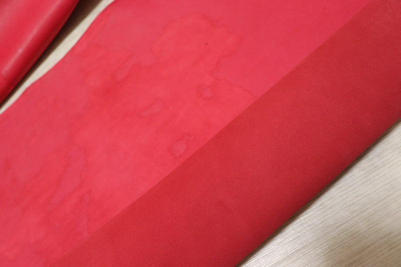 ds30円！[レッド]新入荷 国産 ヤギ革 クロム革 シルキースウェード 63ds