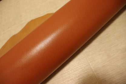 ds30円！[オレンジブラウン]新入荷 イタリアンレザー ひつじ革 クロム革 スムース加工 65ds